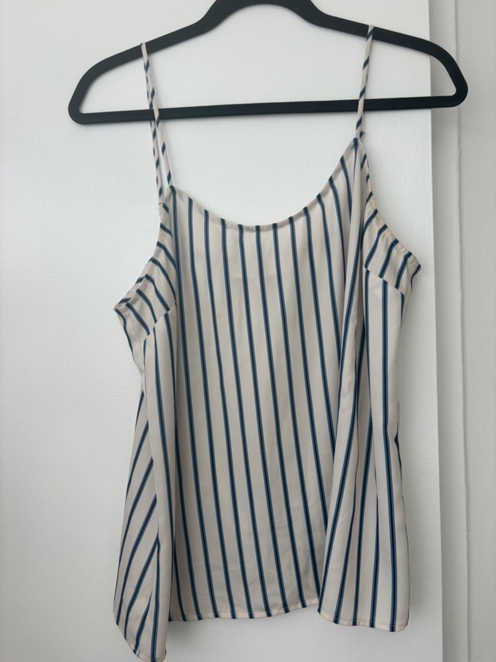 L'Academie Cream and Navy Vertical Stripe Camisole